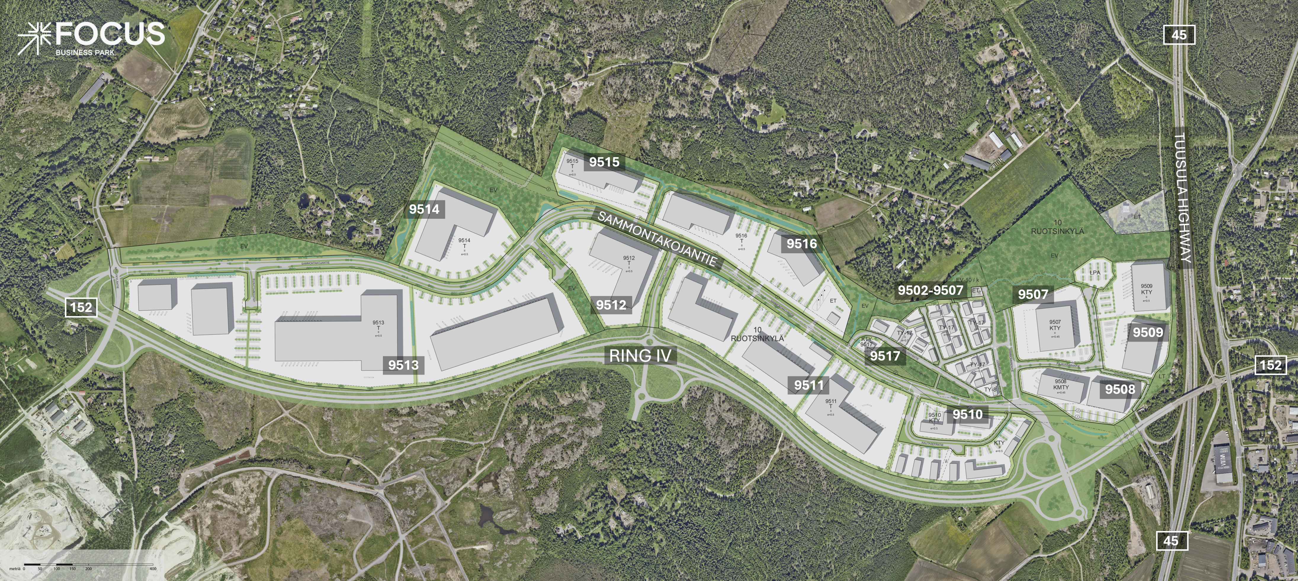 Map overview of blocks in Focus Business Park